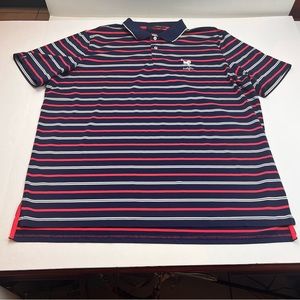 Ralph Lauren RLX Mens SZ XXL Blue Striped Short Sleeve Polo Wildfire Golf Preppy